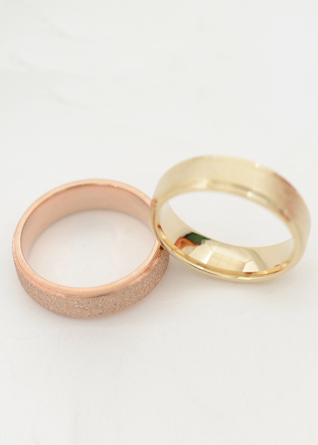 Nhẫn cặp mạ cát NC123 Size 6