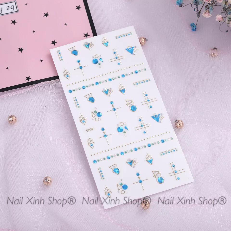 Nail sticker 3D, nail sticker hoa văn, charm, giả đá khối, ánh xà cừ, nail art, phụ kiện nail chuyên dụng