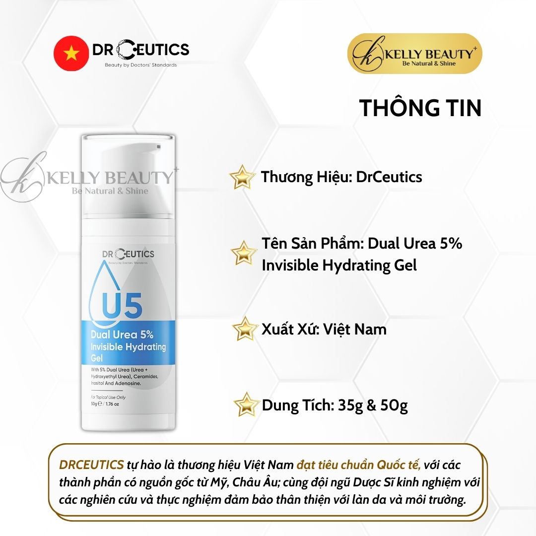 Gel Cấp Ẩm Cho Da Dầu DrCeutics Dual Urea 5% Invisible Hydrating Gel | Kelly Beauty