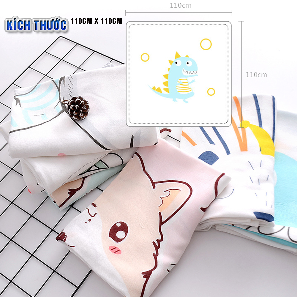 Chăn  đũi cho bé từ sơ sinh đến tiểu học chất liệu sợi tre thiên nhiên và sợi Cotton, loại siêu mềm mịn, KT: 110x110cm, Bamboo Home - hàng chính hãng BBH09