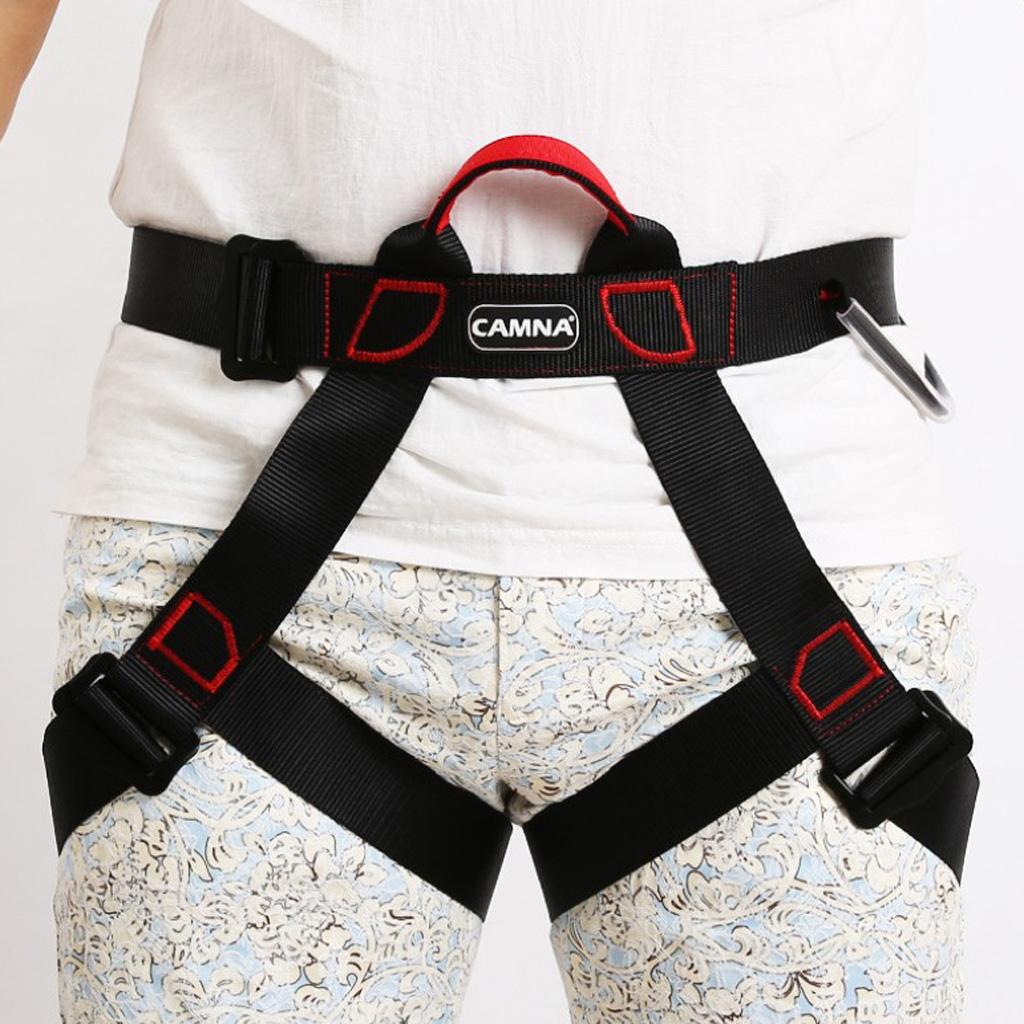 2xClimbing Harness Safety Belt Tree Climbing Rappelling Equip Black