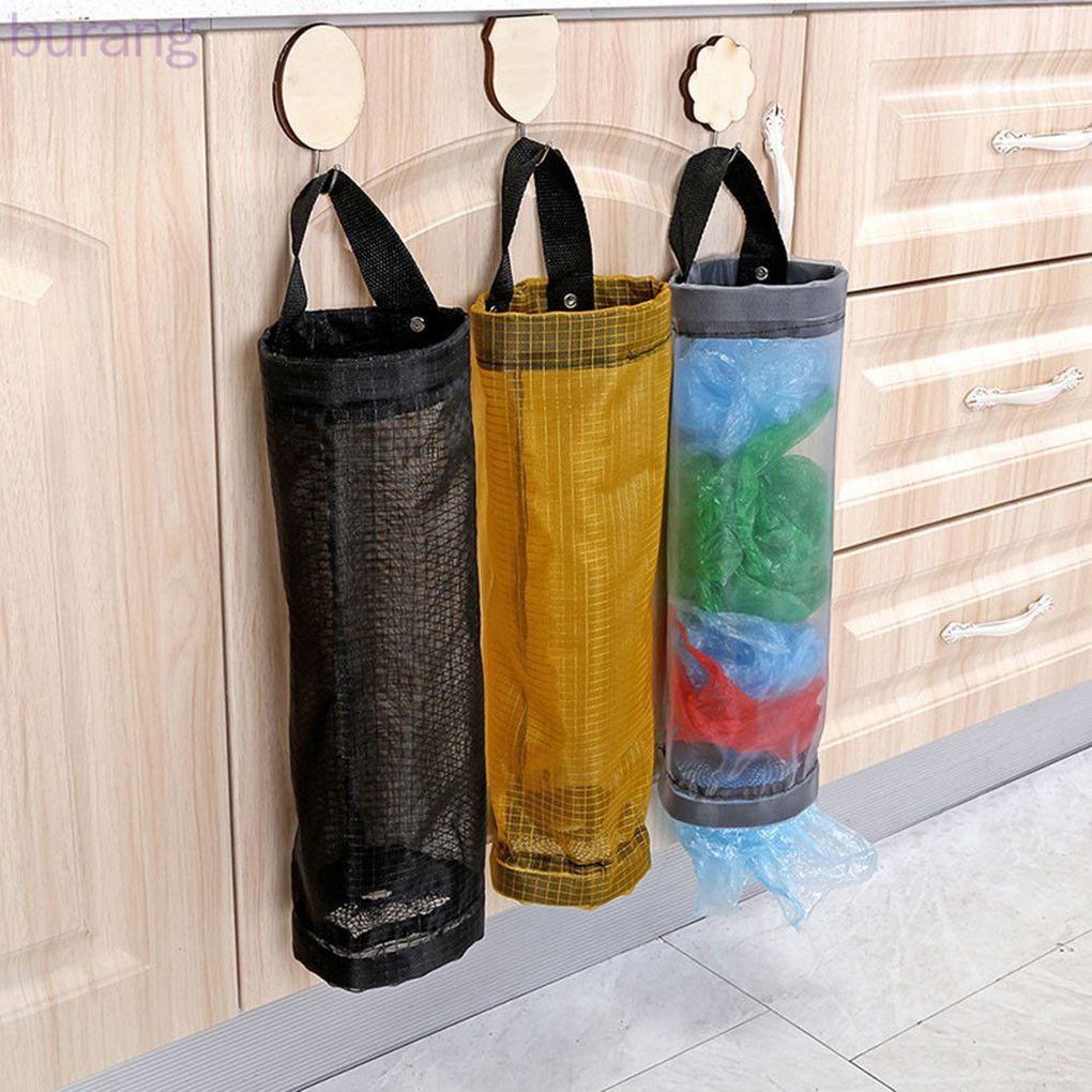 Túi Lưới Treo Tường Đựng Bao Nilong Túi Rác Tiết Kiệm Không Gian Cho Gia Đình - Tặng Kèm 1 Móc Dán Tường