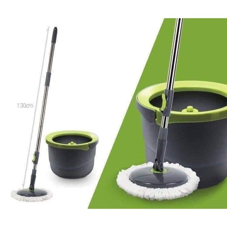 Bộ lau nhà thông minh mini spin mop thép không rỉ siêu đẹp- 2 bông lau