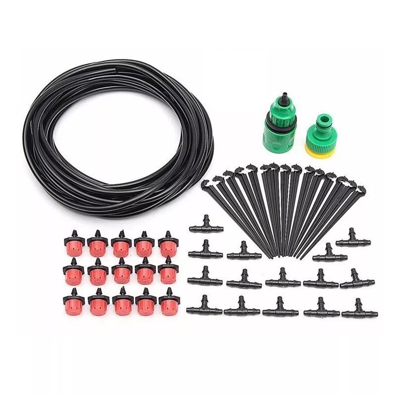 Bộ tưới cây tự động 15 béc nhỏ giọt 8 tia kèm van nước hẹn giờ pin cao cấp