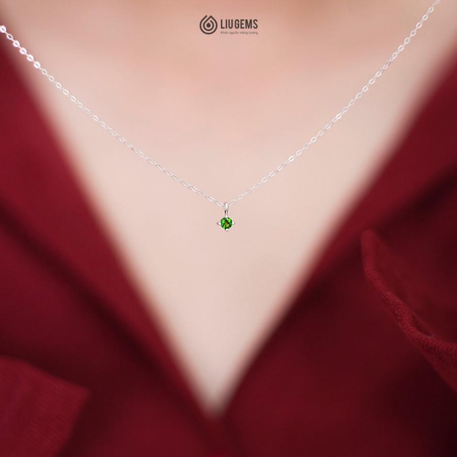Dây Chuyền Bạc Nữ Liugems Mini Size Nhỏ Đính Đá Phong Thuỷ