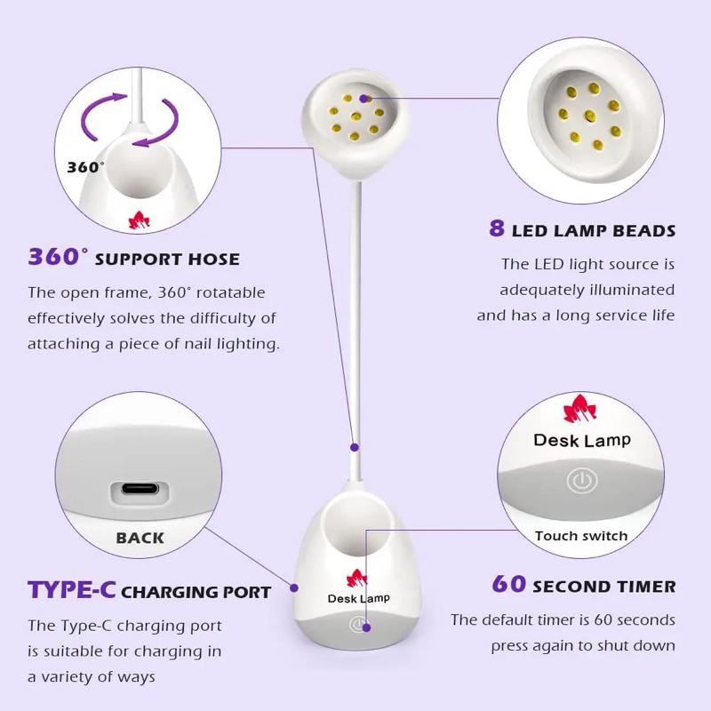 Máy hơ LED UV Hơ Sơn gel Móng Tay Có Thể Xoay Được,Máy Hơ mini