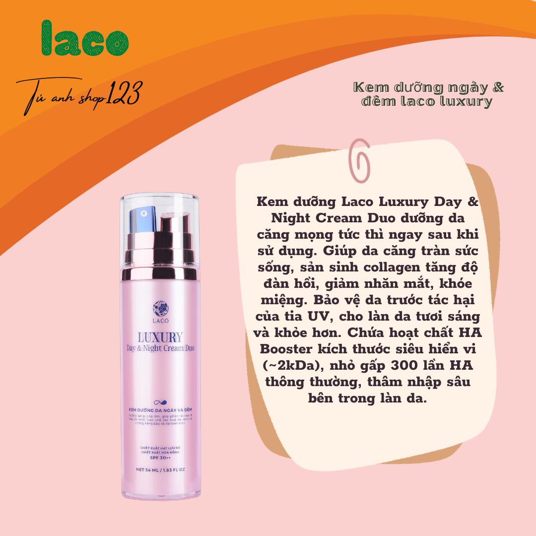 Kem Dưỡng Ngày Đêm 2 Trong 1 - Laco Luxury Day &amp; Night Cream Duo