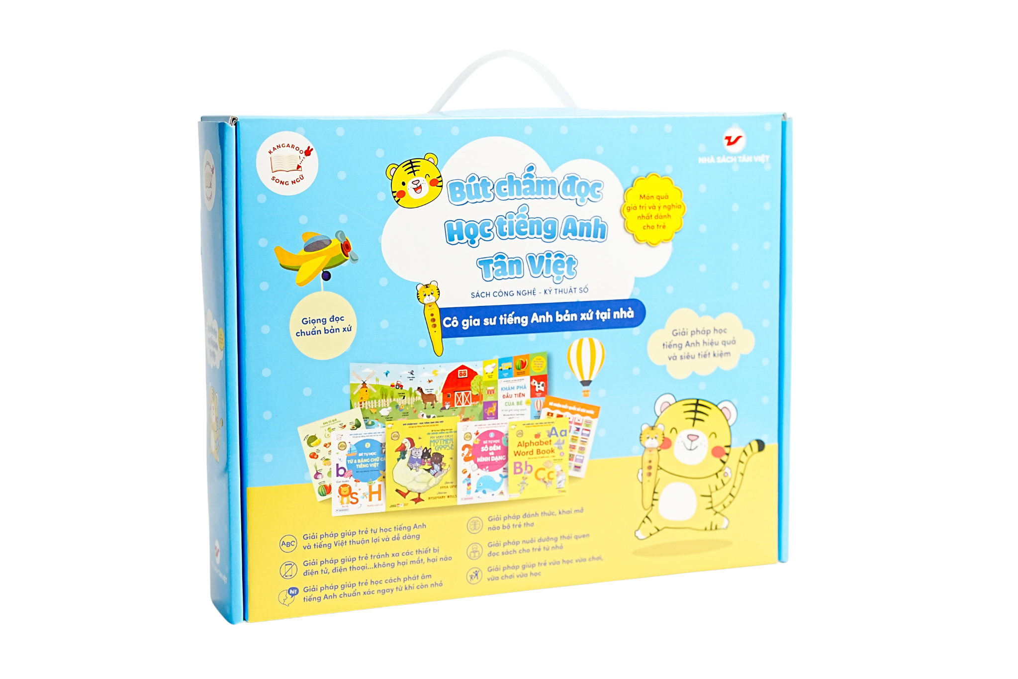 Sách - Bút Chấm Đọc-Học Tiếng Anh Tân Việt - Cô Gia Sư Tiếng Anh Bản Xứ Tại Nhà - Phiên Bản Ngỗng Mẹ (Dành Cho Trẻ Từ 0 Đến 6 Tuổi) - Tặng Sách Tỏa Sáng Trong Đêm - Chúc Ngủ Ngon Ông Già Noel