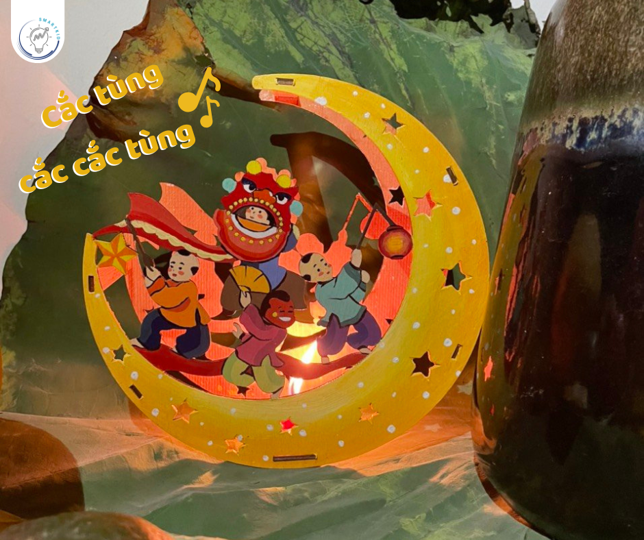 Set Đèn Lồng Gỗ Trung Thu - Lồng đèn trung thu truyền thống tô màu sáng tạo
