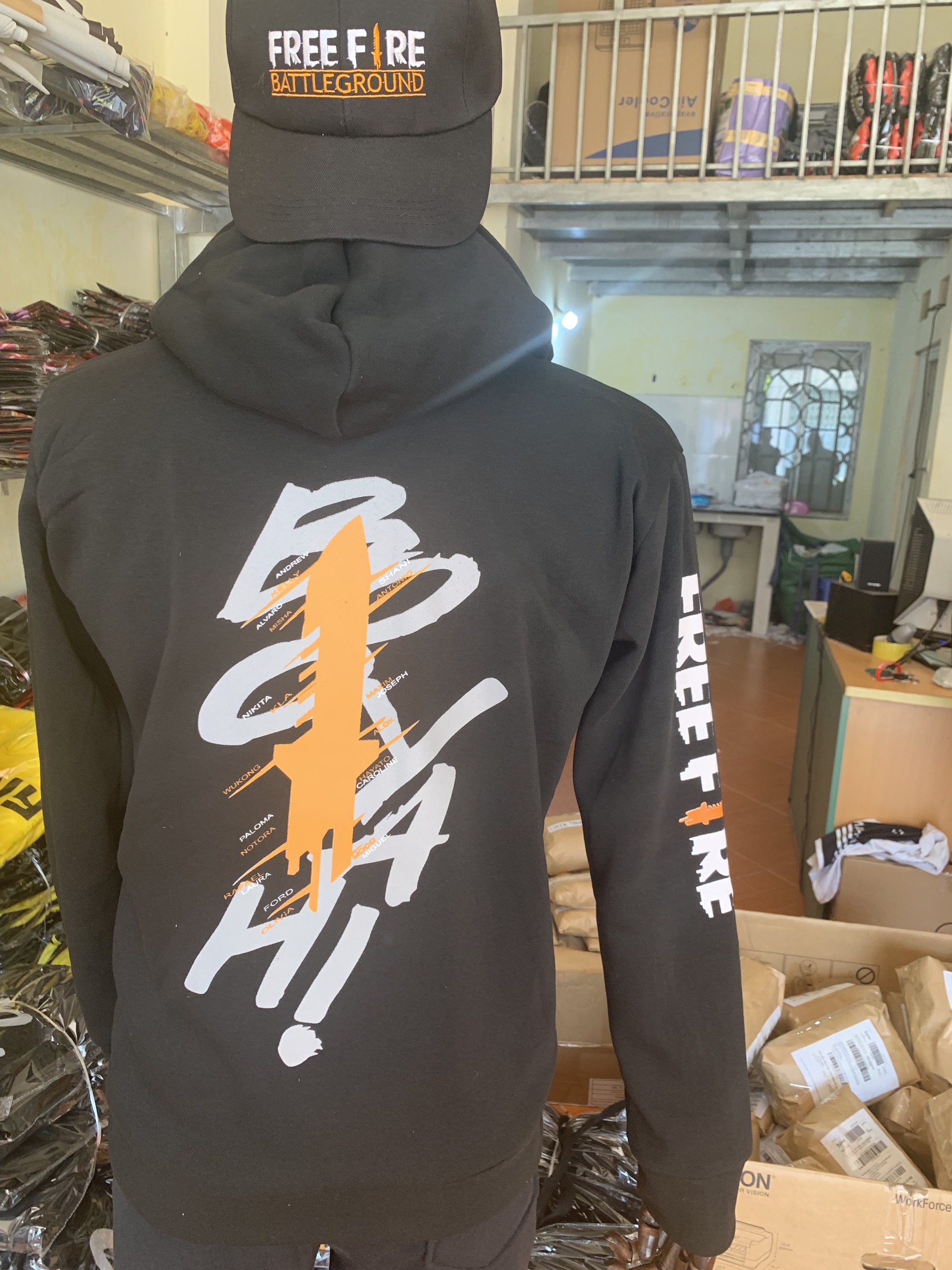 Áo Khoác Free Fire BooYah Màu Đen Có Nón Kiểu Dáng Hoodie Cực Chất 2020