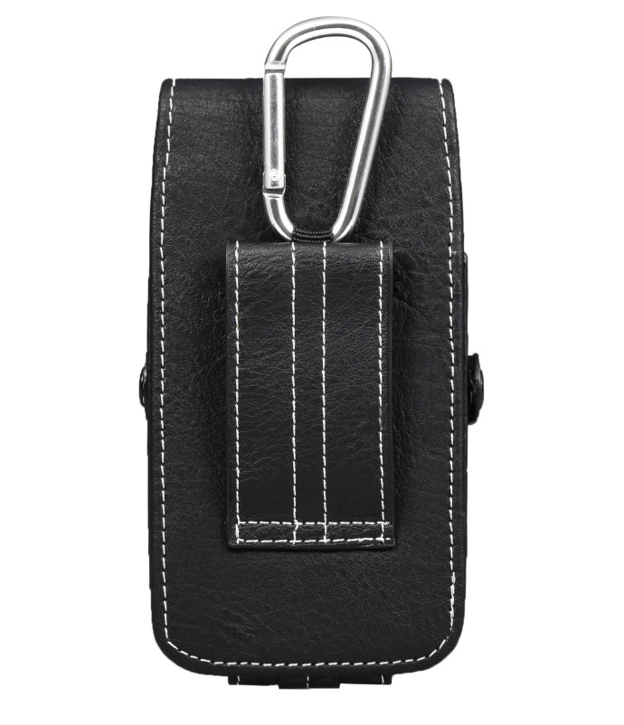 Bao Da Đeo Thắt Lưng Để 2 Điện Thoại Vintage Màu Đen