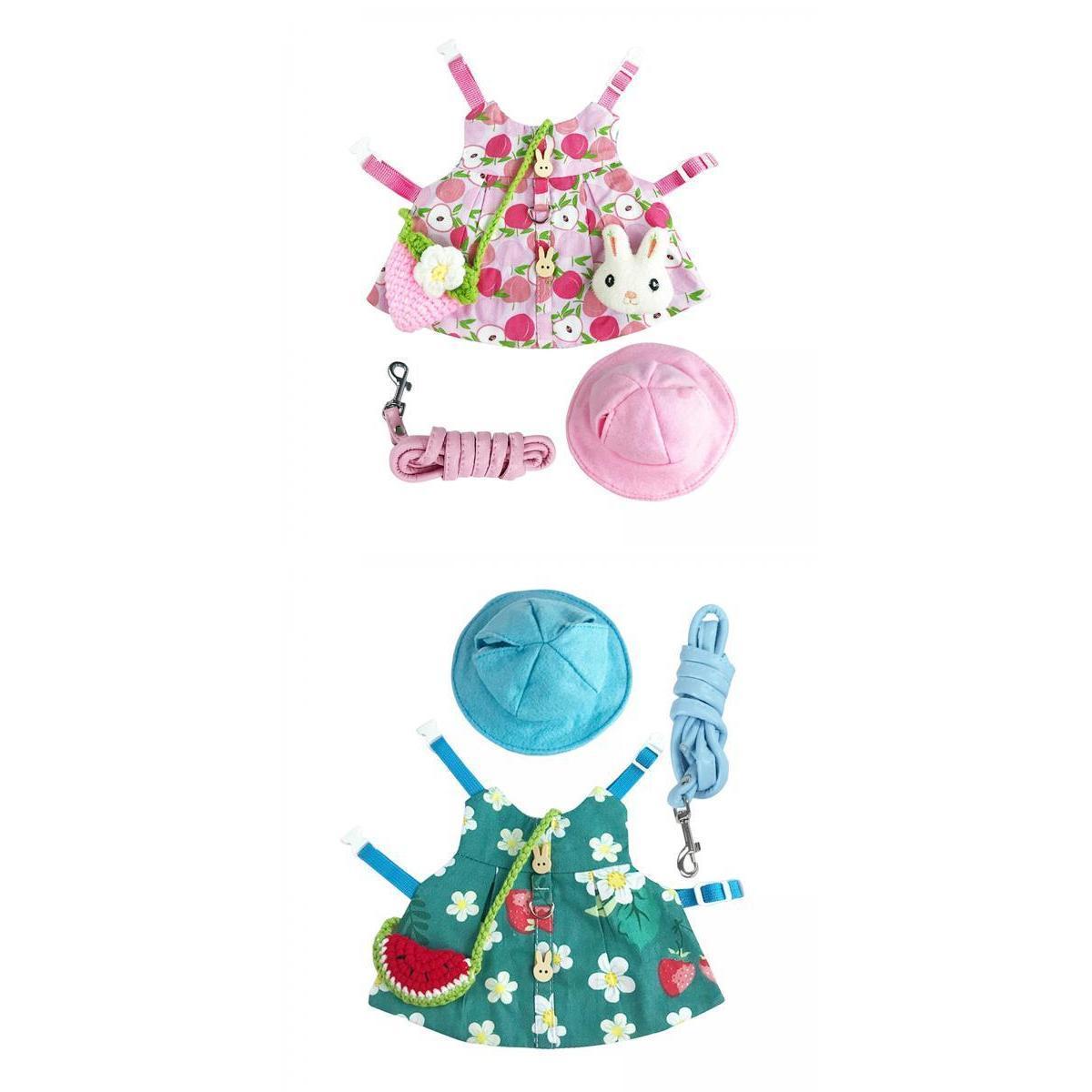 2 Set Rabbit Vest Harness Squirrel Hedgehog Small Animal Bunny Clothes Dress
