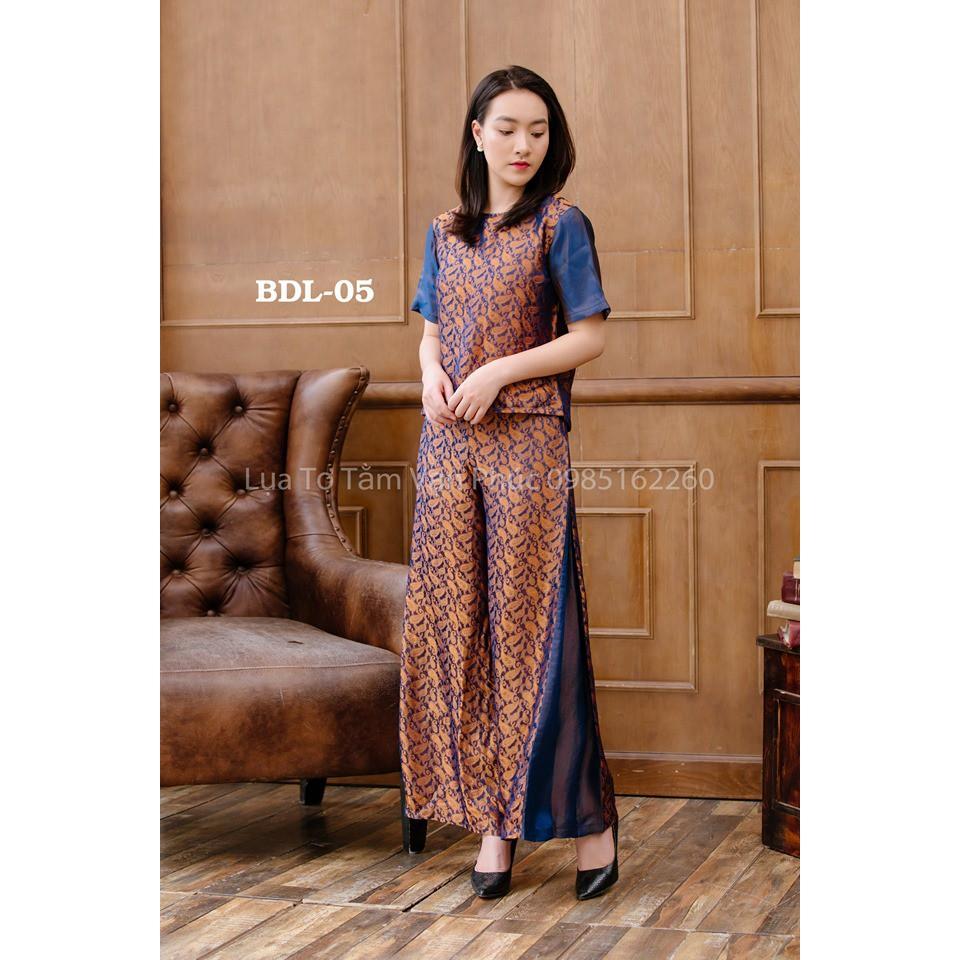 Bộ Đồ Lụa Phối Màu