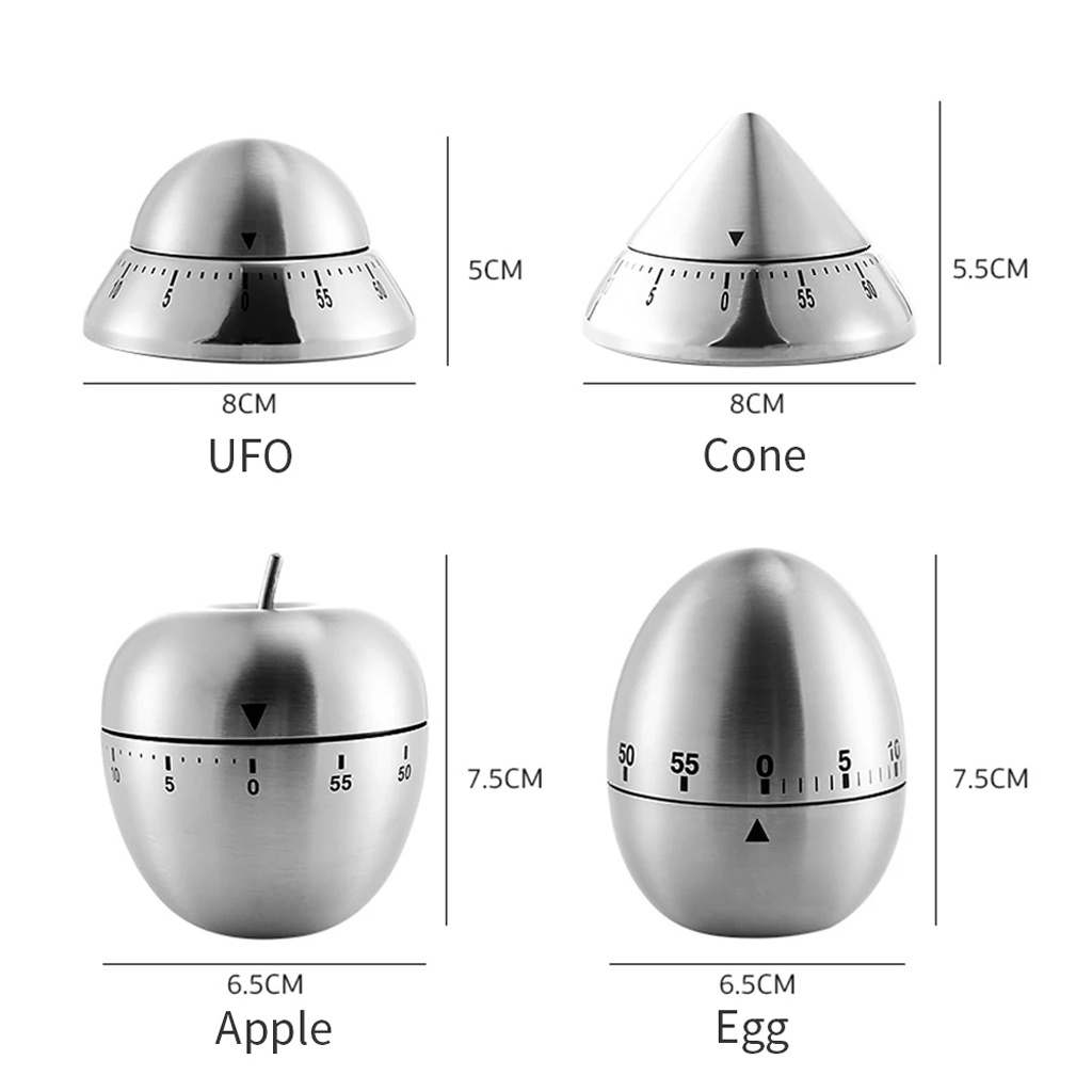 Đồng Hồ Pomodoro Hẹn Giờ 60 Phút Kim Loại QUẢ TRỨNG
