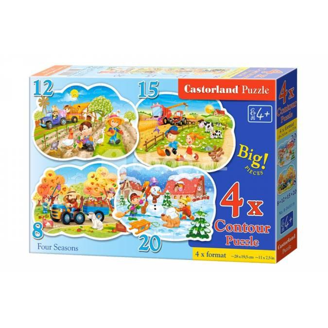 Xếp hình puzzle bốn mùa trong năm 4 bộ 8/12/15/20 mảnh CASTORLAND B-043019