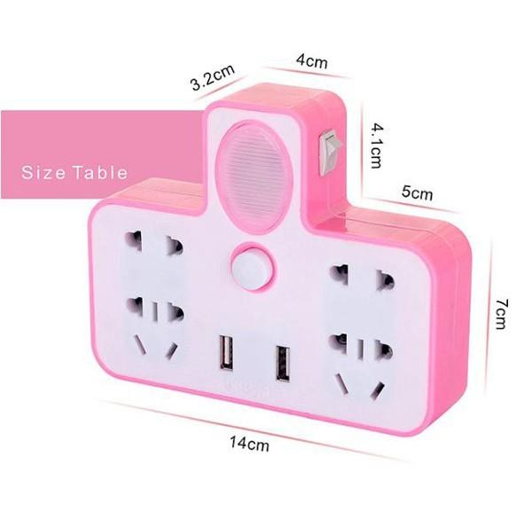 Ổ cắm điện đa năng có đèn ngủ và cổng usb