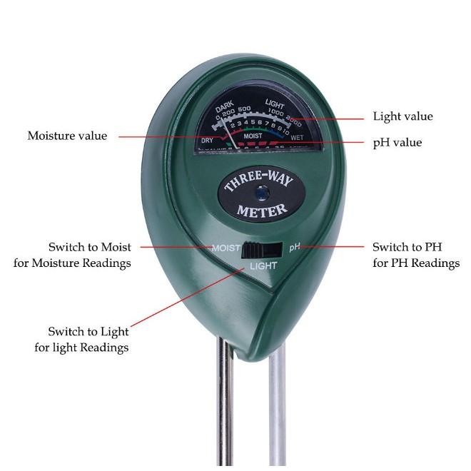 Máy đo độ PH đất 3 in 1