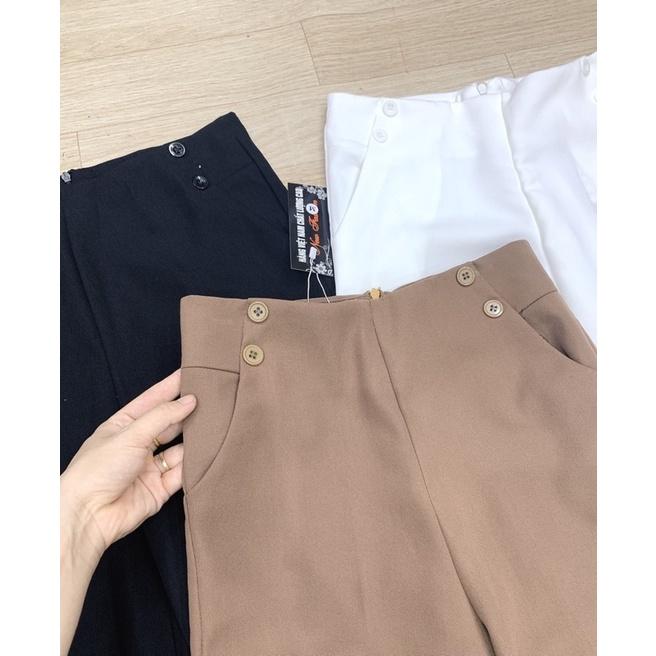 Quần baggy cạp cao 4 khuy công sở cho nữ