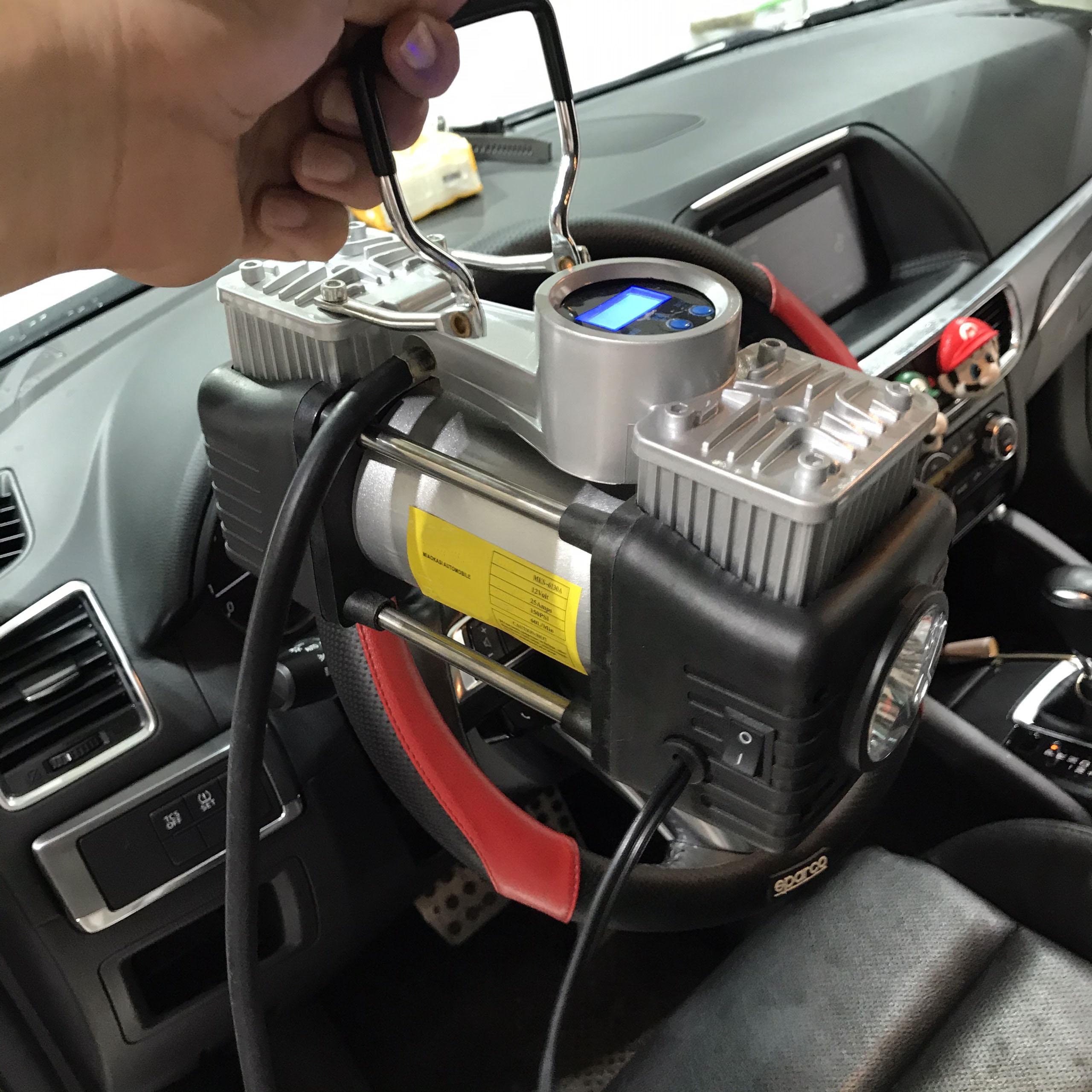 Bơm lốp ô tô, 2 xi lanh công suất 280w ARI COMPR ESSOR-TỰ ĐỘNG NGẮT
