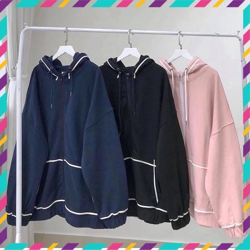 Áo Khoác Hoodie Nữ Khóa Kéo Tay Bồng Nỉ Có Mũ A82.G044