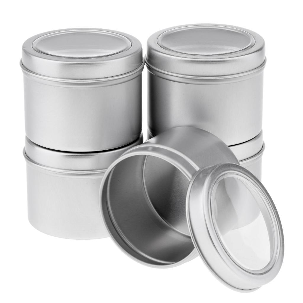11Pc 100/60ml Empty Aluminium Cosmetic Pot Jar Tin Container with Screw Lids