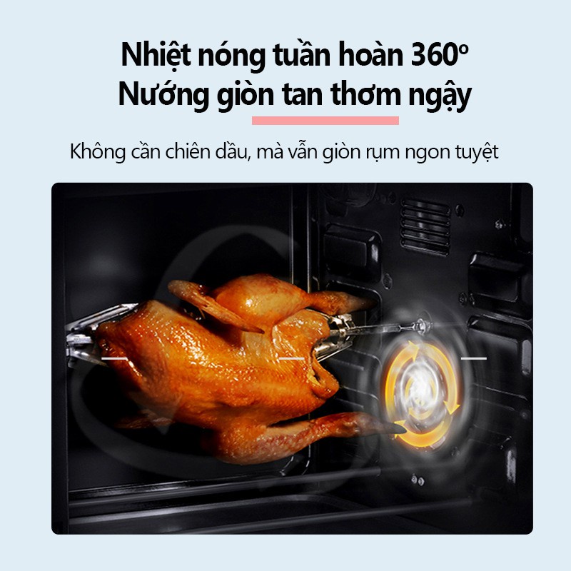 Nồi Chiên Không Dầu Điện Tử 12L, Công Suất 1500W, Lò Nướng Gia Đình Đa Năng