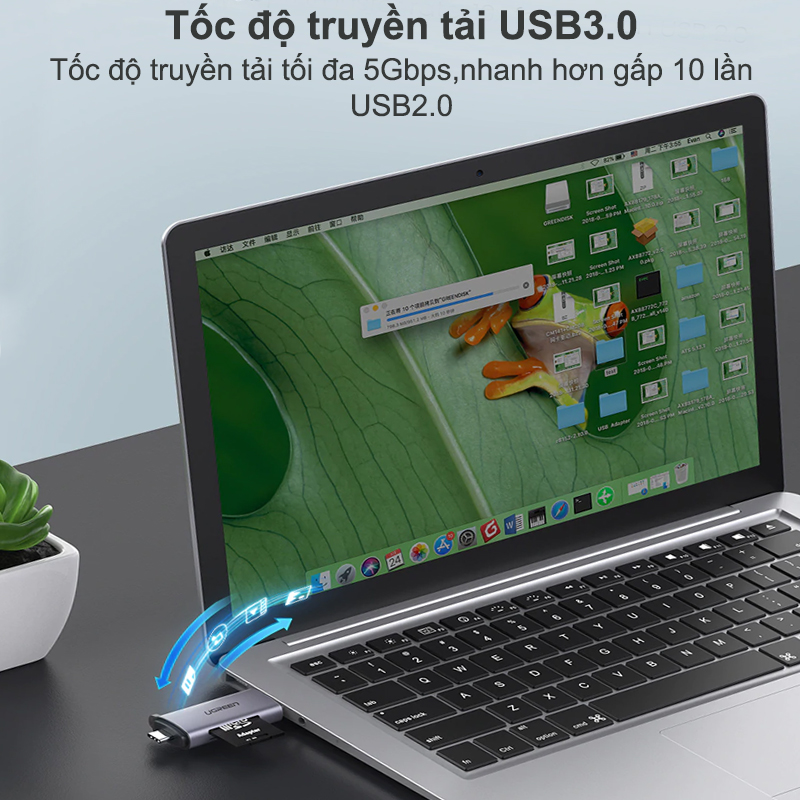 Đầu đọc thẻ nhớ SD/TF chuẩn Type C & USB 3.0 Ugreen 50706 - Hàng Chính Hãng