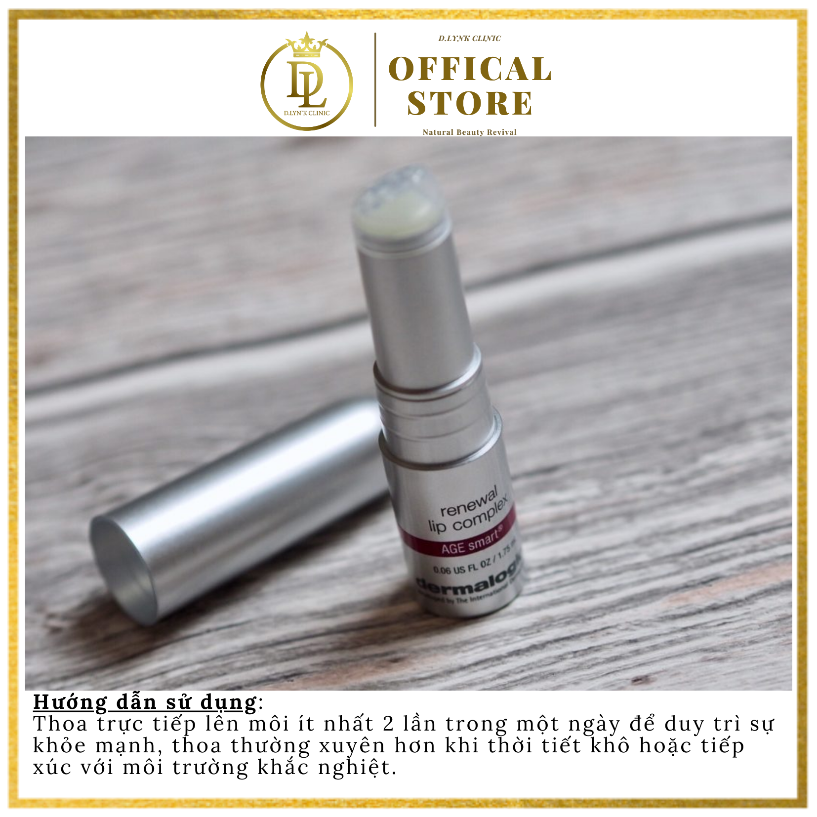 Son dưỡng môi chống lão hoá giúp dưỡng ẩm, làm mịn và chống nhăn cho môi Dermalogica Renewal Lip Complex 1.75ml