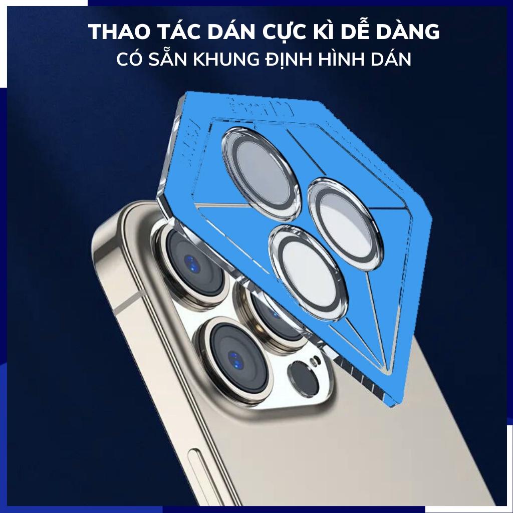 Cường lực camera ip 14 pro max 14 plus 13 pro max 13 mini KUZOOM viền nhiều màu phụ kiện huỳnh tân