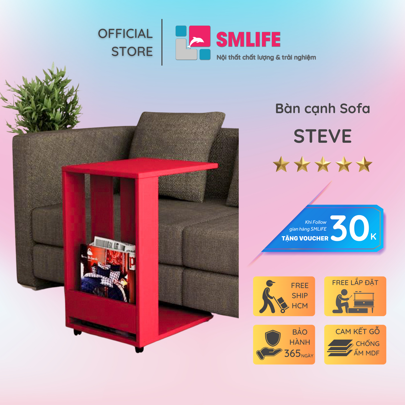 Bàn cạnh sofa SMLIFE Steve