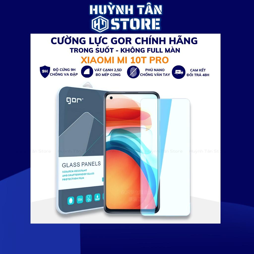 Kính cường lực mi 10t pro trong suốt KHÔNG FULL MÀN chống bám vân tay chính hãng Gor phụ kiện huỳnh tân store - Hàng nhập khẩu
