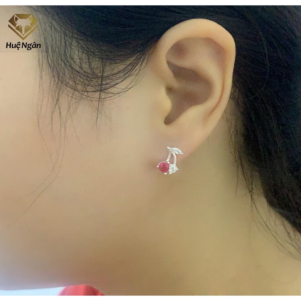 Bông tai bạc Ý 925 Huệ Ngân - Cherry xinh RYE140911