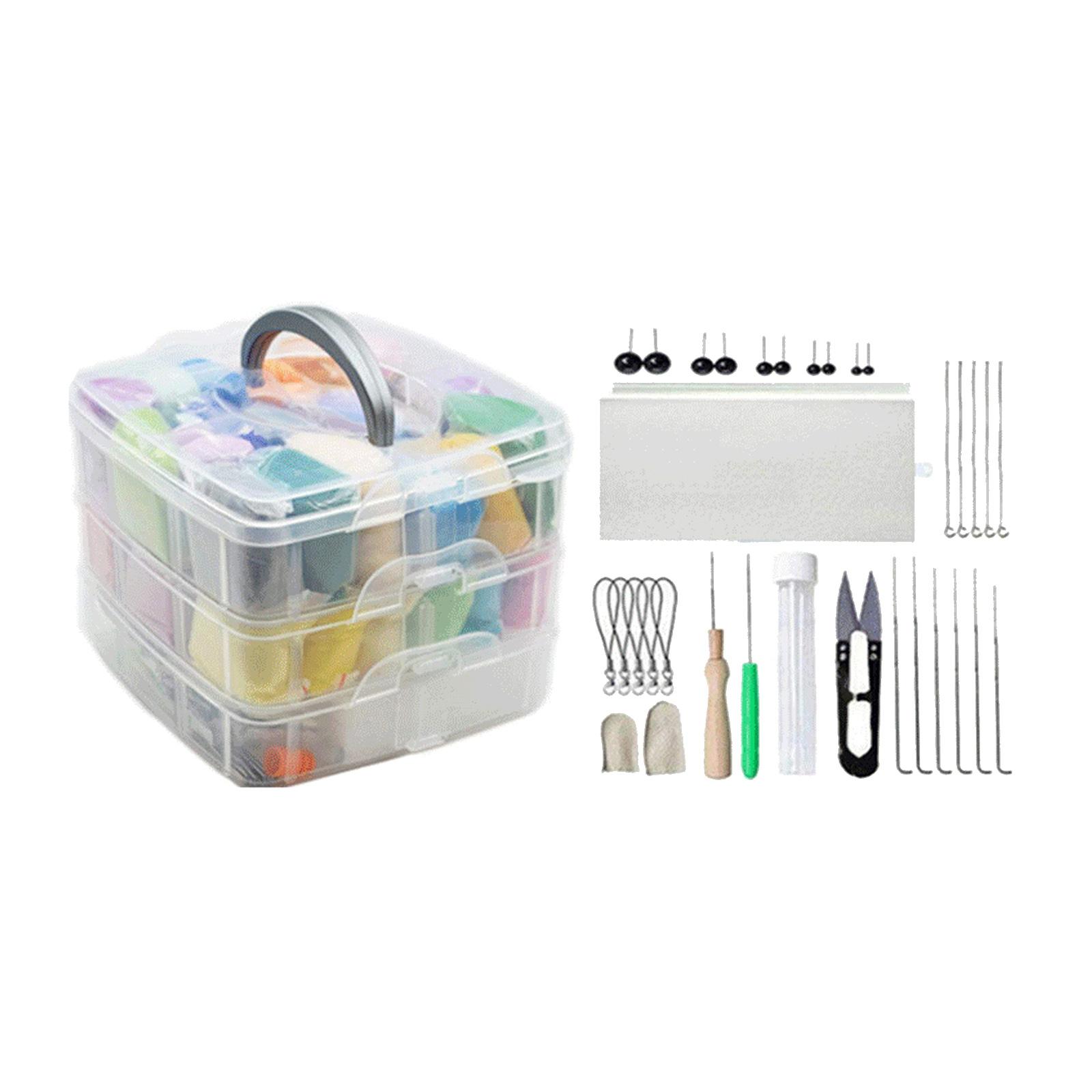 Premium All in Needle Felting Kit Supplies Felt Work Tools Storage Box Animal Toys Crafting Hand Crafts