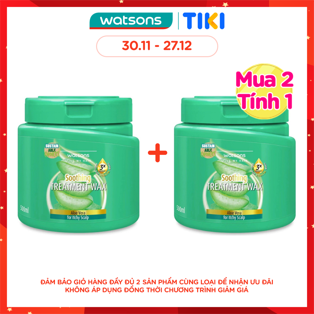 Kem Ủ Tóc Watsons Treatment Wax Lô Hội For Itchy Scalp 500ml