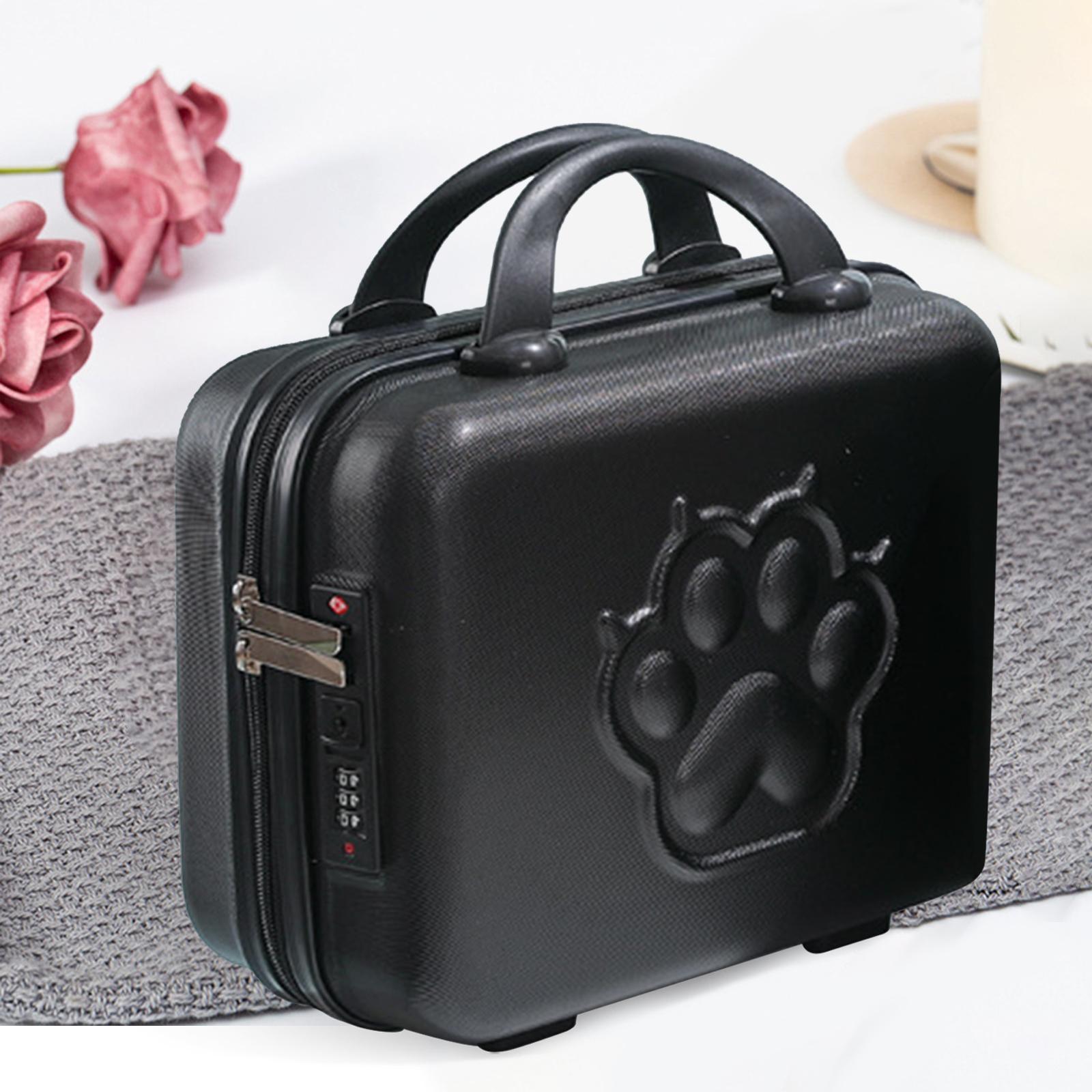 14 inch Small Suitcase Case with Handle Password Lock Mini for Business Black