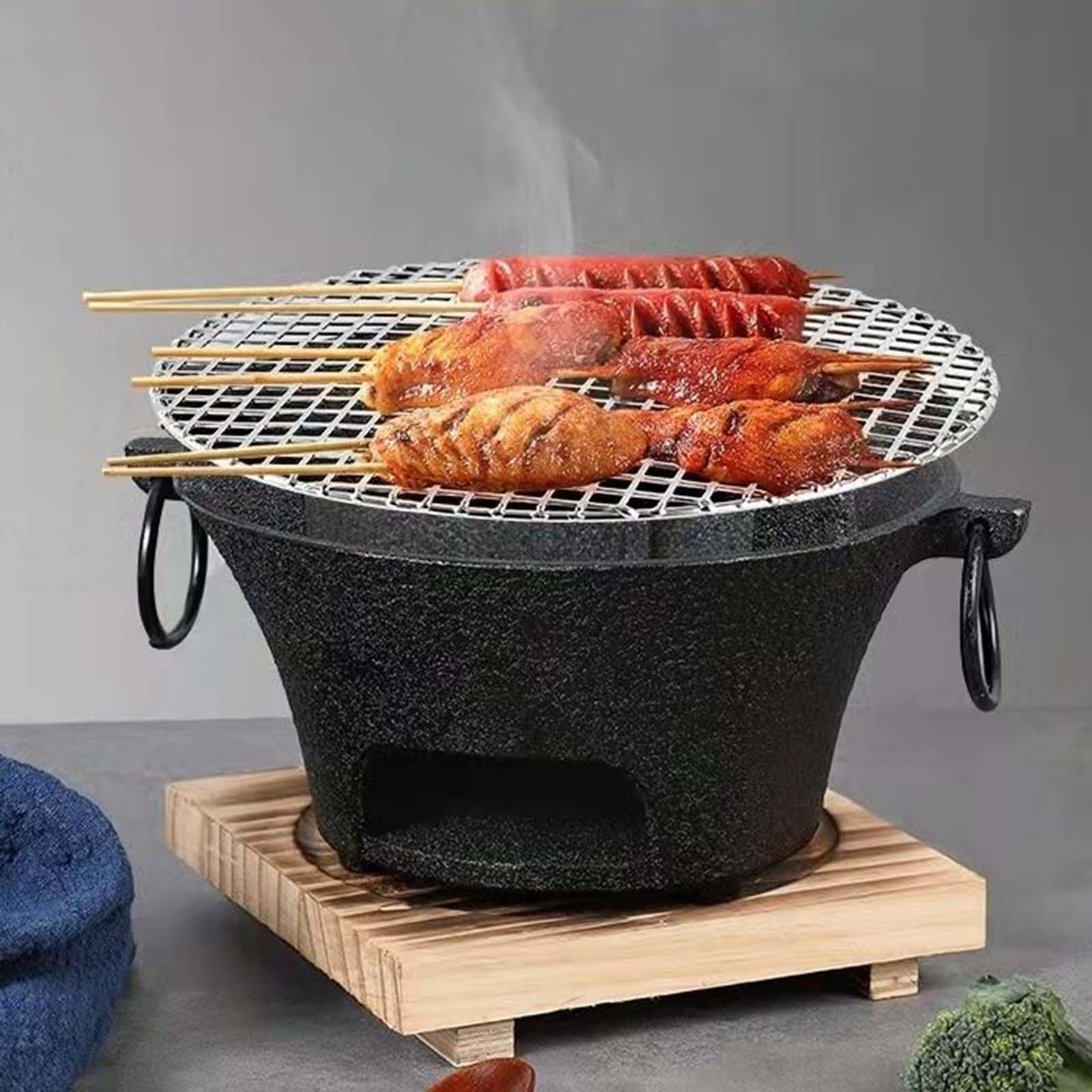 Portable Grill Round Firepit Bowl Furnace for Garden Hiking Picnic S