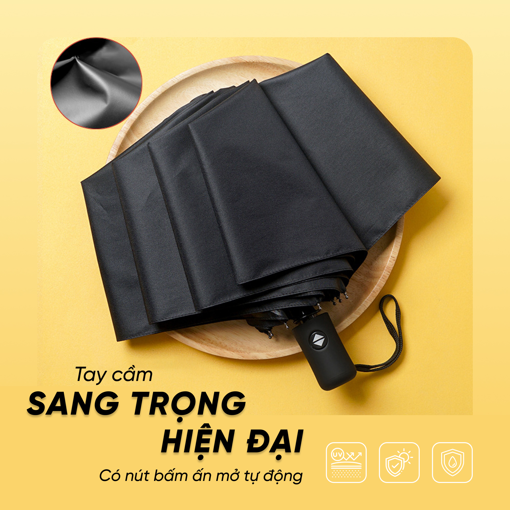 Ô Chống Nắng Che Mưa Cản UV Tự Động Đóng Mở Khung 12 Xương - Dù Đi Mưa