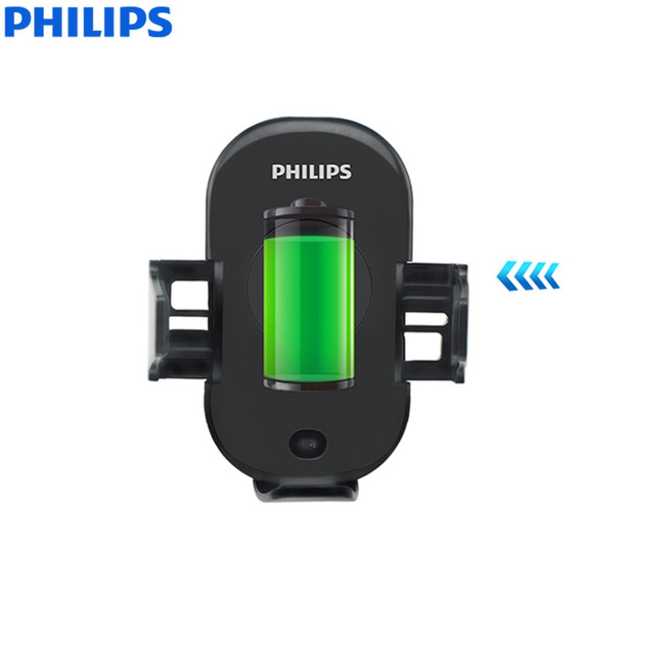 Gía đỡ điện thoại trên ô tô cao cấp Philips DLK9411N Sạc không dây chuẩn Qi công suất 10W - Hàng nhập khẩu