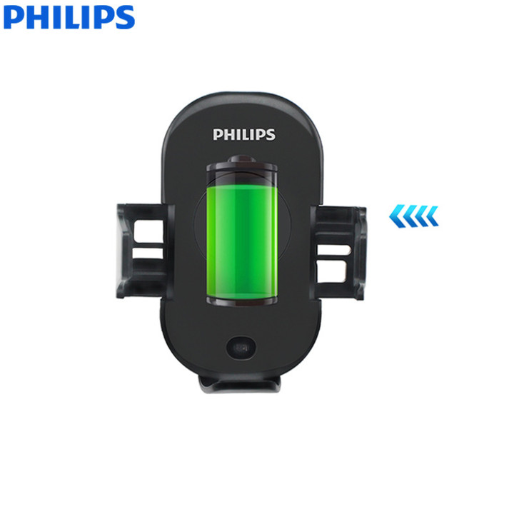 Gía đỡ điện thoại kiêm sạc không dây trên ô tô cao cấp Philips DLK9411N Cống suất 10W, khóa/ mở tự động, tự động điều chỉnh kích thước, tốc độ sạc nhanh chóng - hàng nhập khẩu