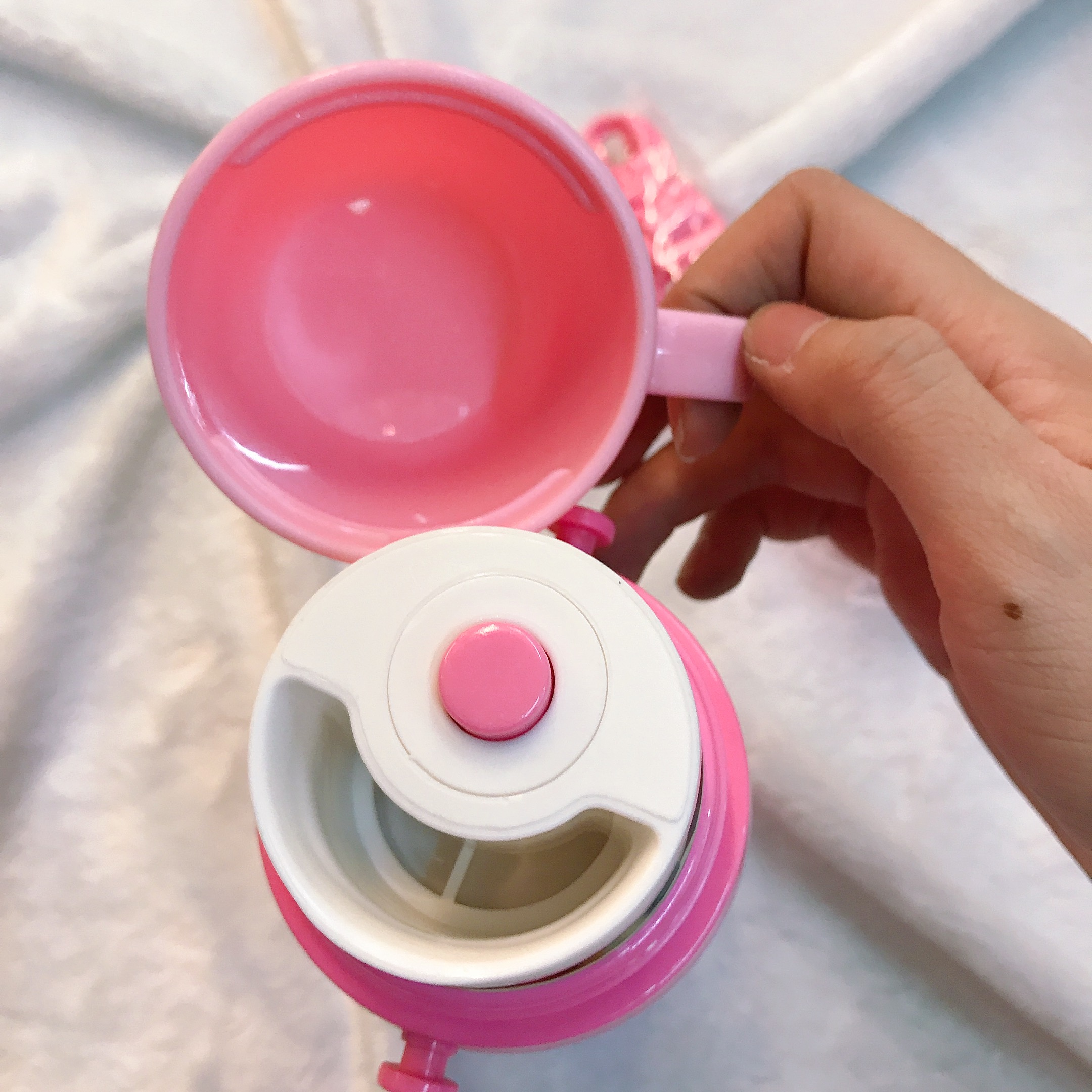 Bình nước giữ nhiệt hình chuột Minnie màu hồng đánh vợt cho trẻ em, các bé, học sinh -  - WD-3413MIN