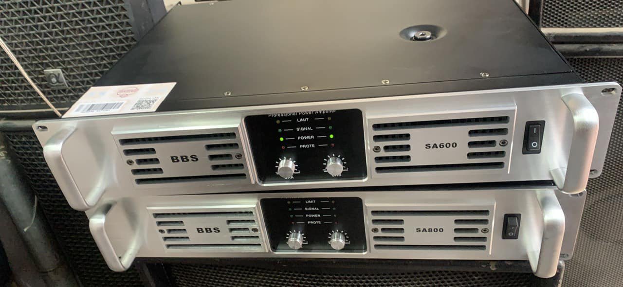 Đẩy công suất BBS (SA-600) - Main 2 kênh - Công suất 600w/kênh - ️Công Nghệ Main Class H + AB - Kích Cỡ Dày 2U