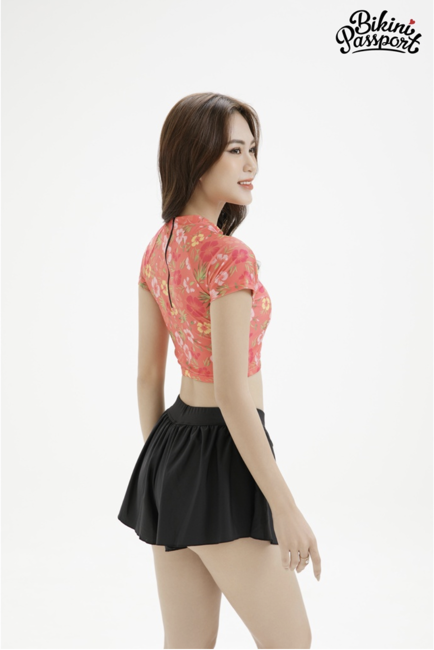 Quần bơi Nữ BIKINI PASSPORT kiểu kín đáo có dây rút - màu Đen - BS360_BL