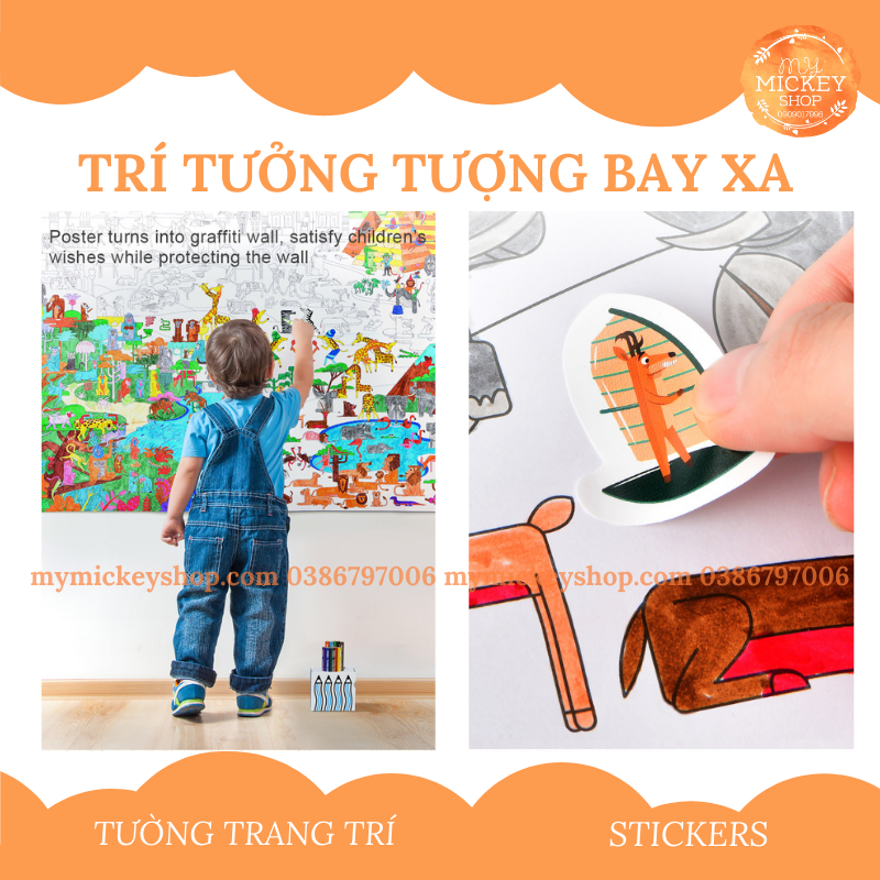 Tranh thủ công tô màu với 3 chủ đề Du Lịch các châu lục chính hãng Mideer World Traveler Coloring Poster cho bé từ 3 tuổi