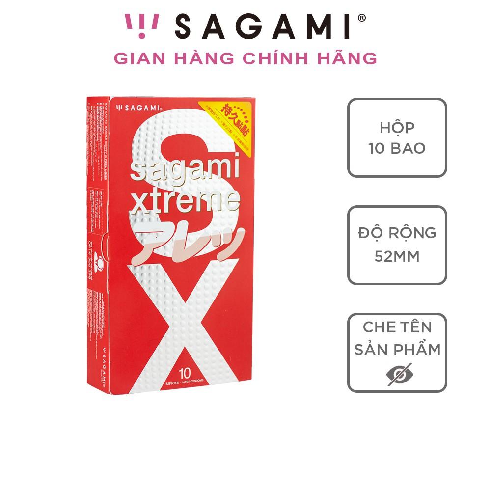 Bao cao su Sagami Feel Long - Có gai nhỏ - Hộp 10 chiếc