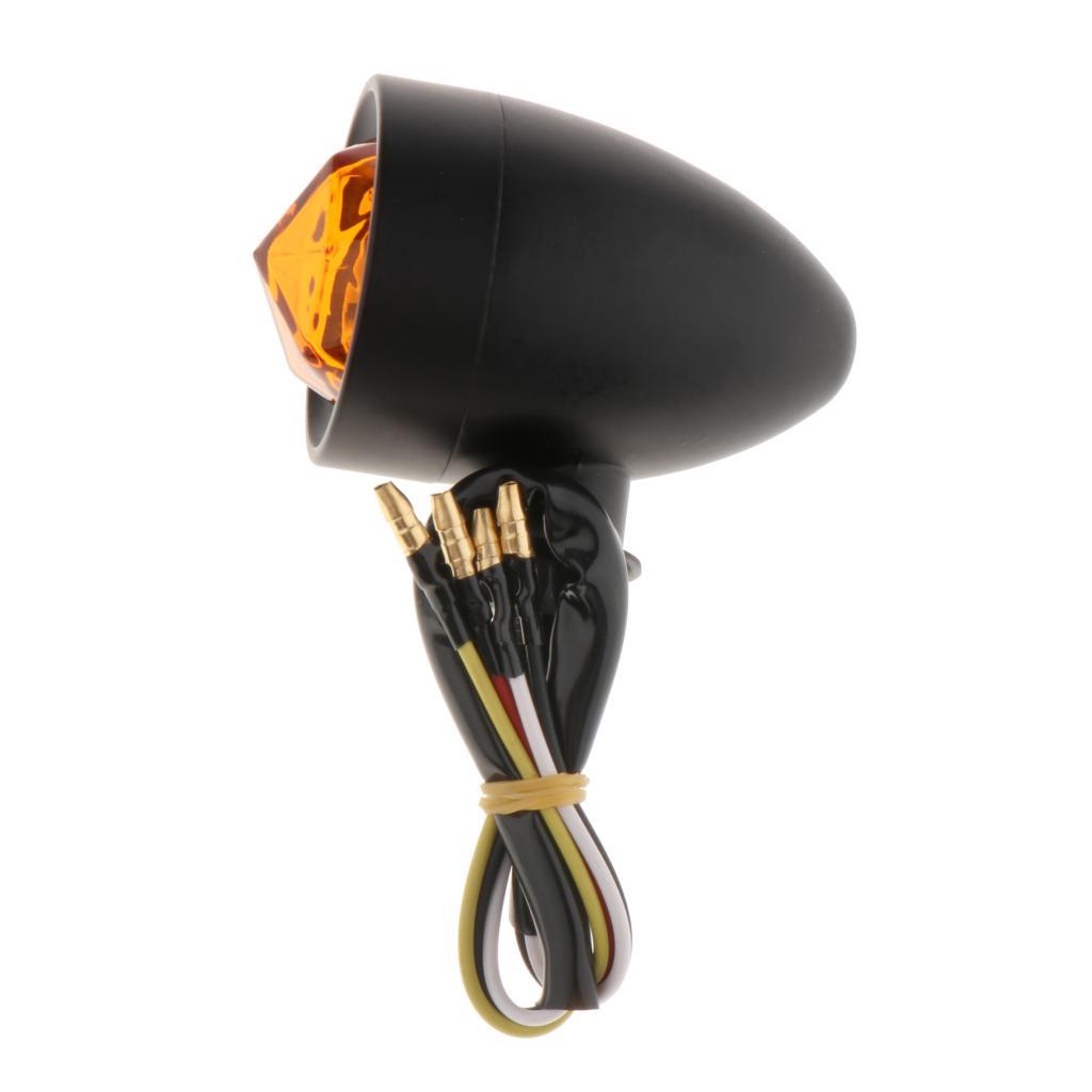 2x Motorcycle Scooter Amber Turn Signals Blinker Indicator Lights 12V Black