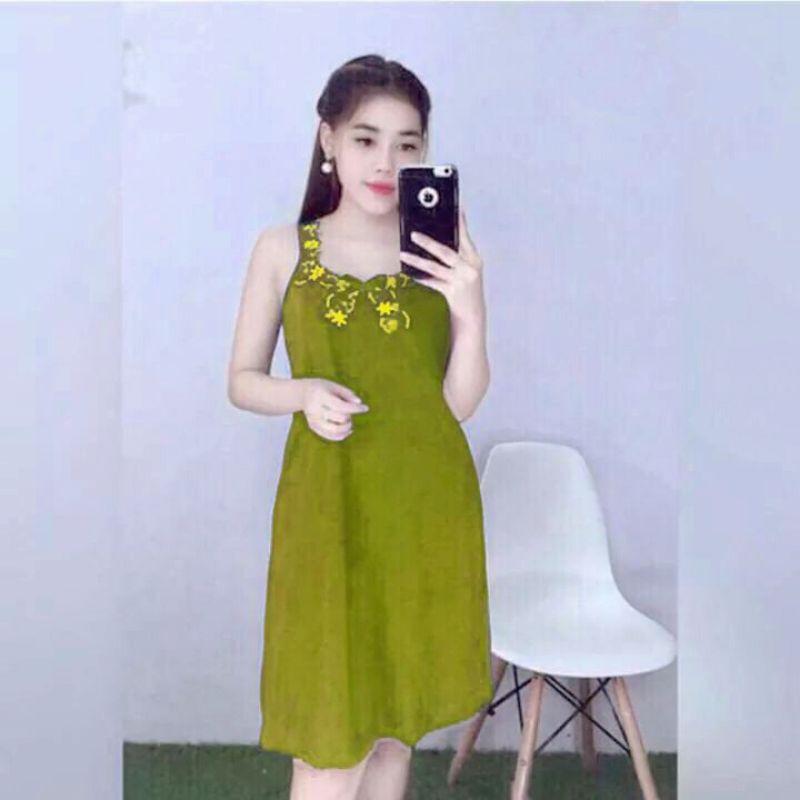Đầm Thun Lạnh Phối Ren Loại 1