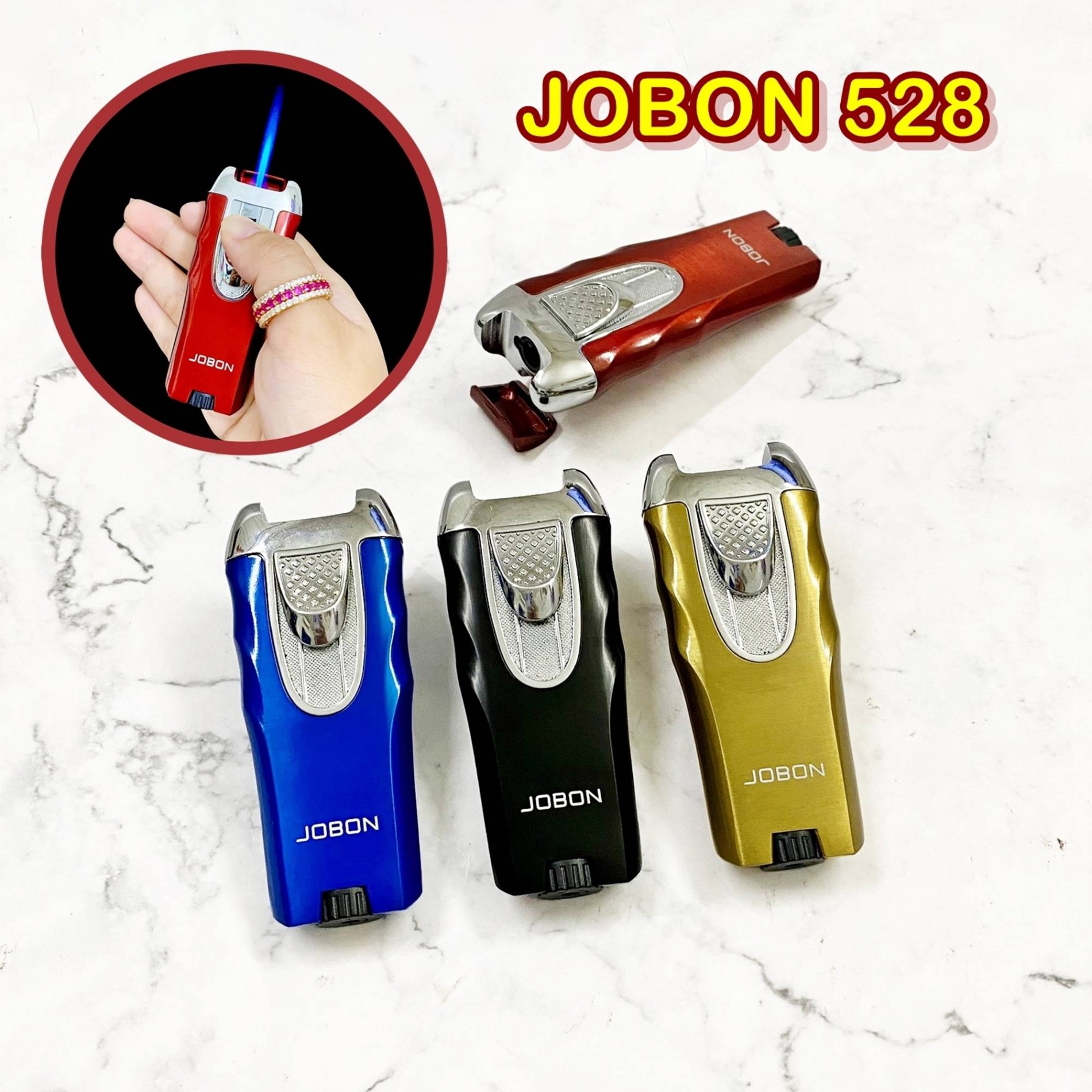 Hột quẹt bật lửa khè JOBON 528 nắp trượt - xài gas