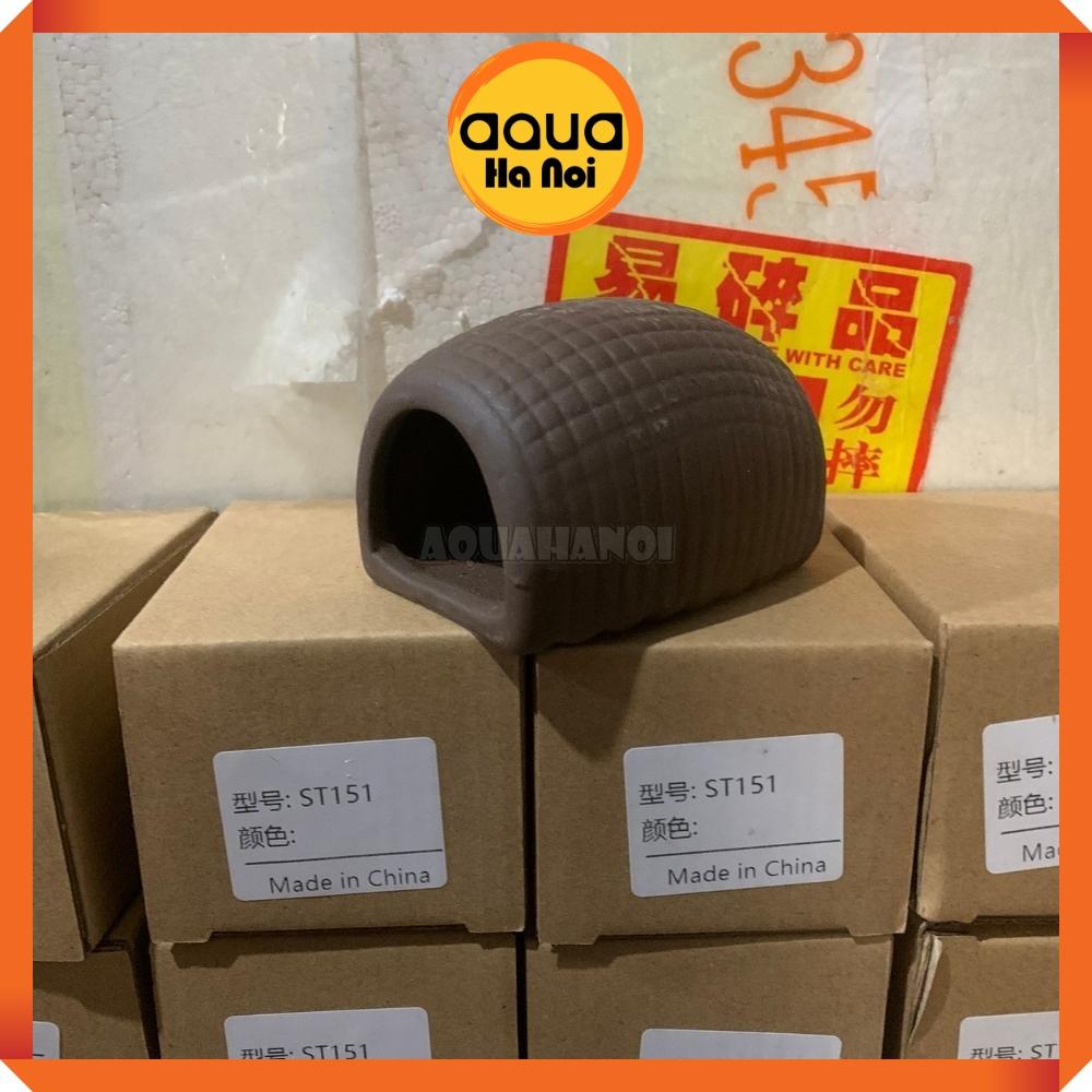 Đồ chơi tép cảnh bằng gốm - Nhà bán nguyệt - 8*6.5*5.5 - Trang trí hồ cá tép cảnh, giúp tép trú ẩn xả stress
