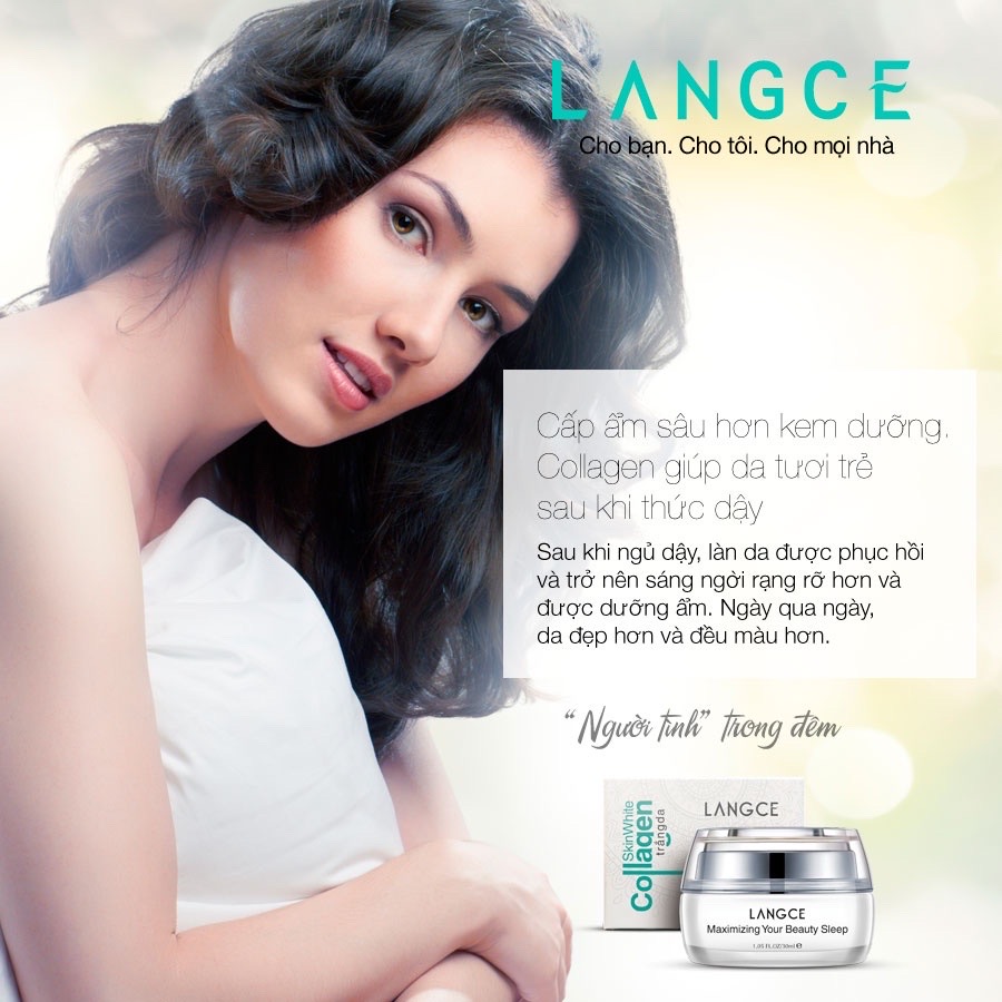 COLLAGEN TRẮNG DA  BEAUTY SLEEP 7 NGÀY CẤP + KHÓA ẨM 30ml LANGCE