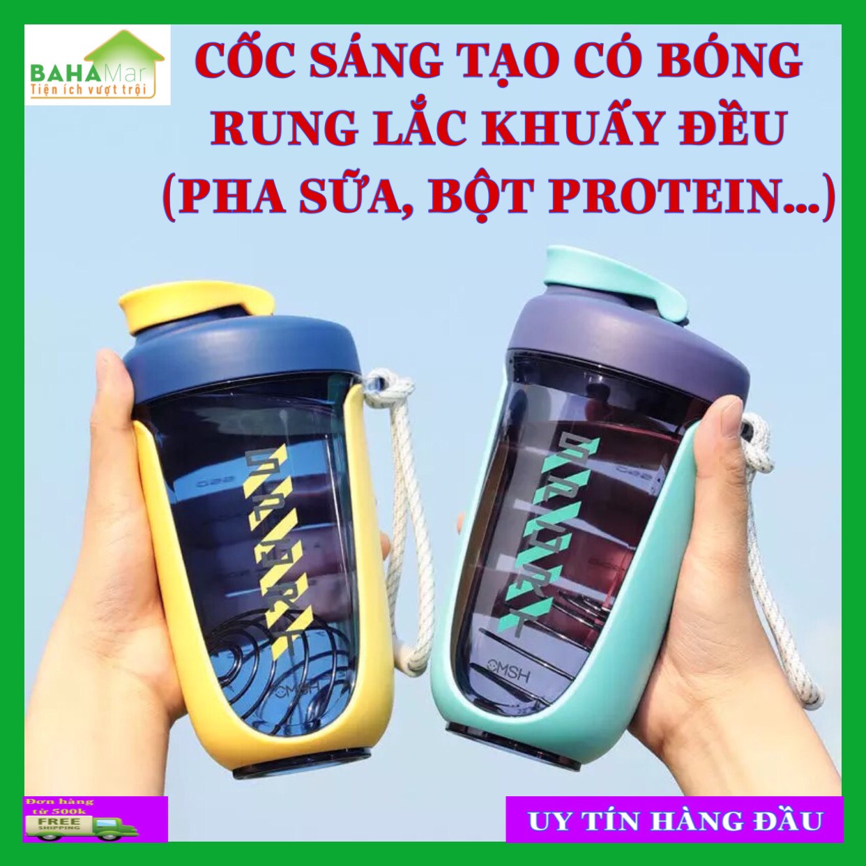 CỐC SÁNG TẠO CÓ BÓNG RUNG LẮC KHUẤY ĐỀU (PHA SỮA, BỘT PROTEIN…) "BAHAMAR thiết kế dây xoắn tròn, banh lắc lò xo được làm từ inox không rỉ sẽ giúp đánh tan & lắc đều mọi hỗn hợp đậm đặc nhất.